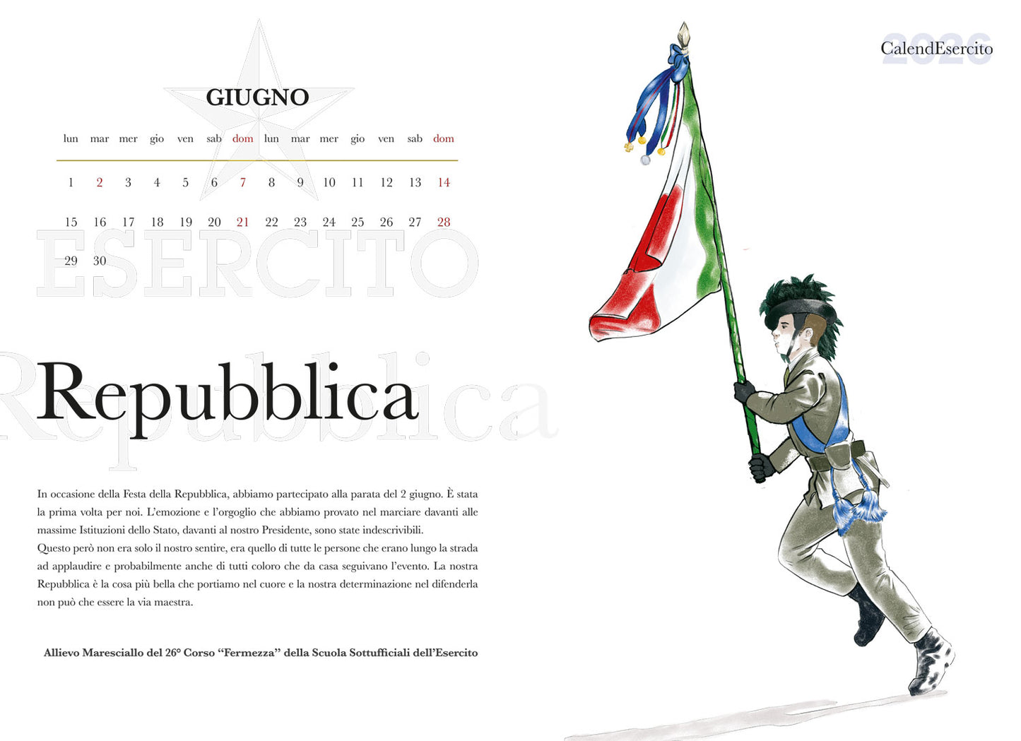 CalendEsercito 2026 - da parete::Lo giuro