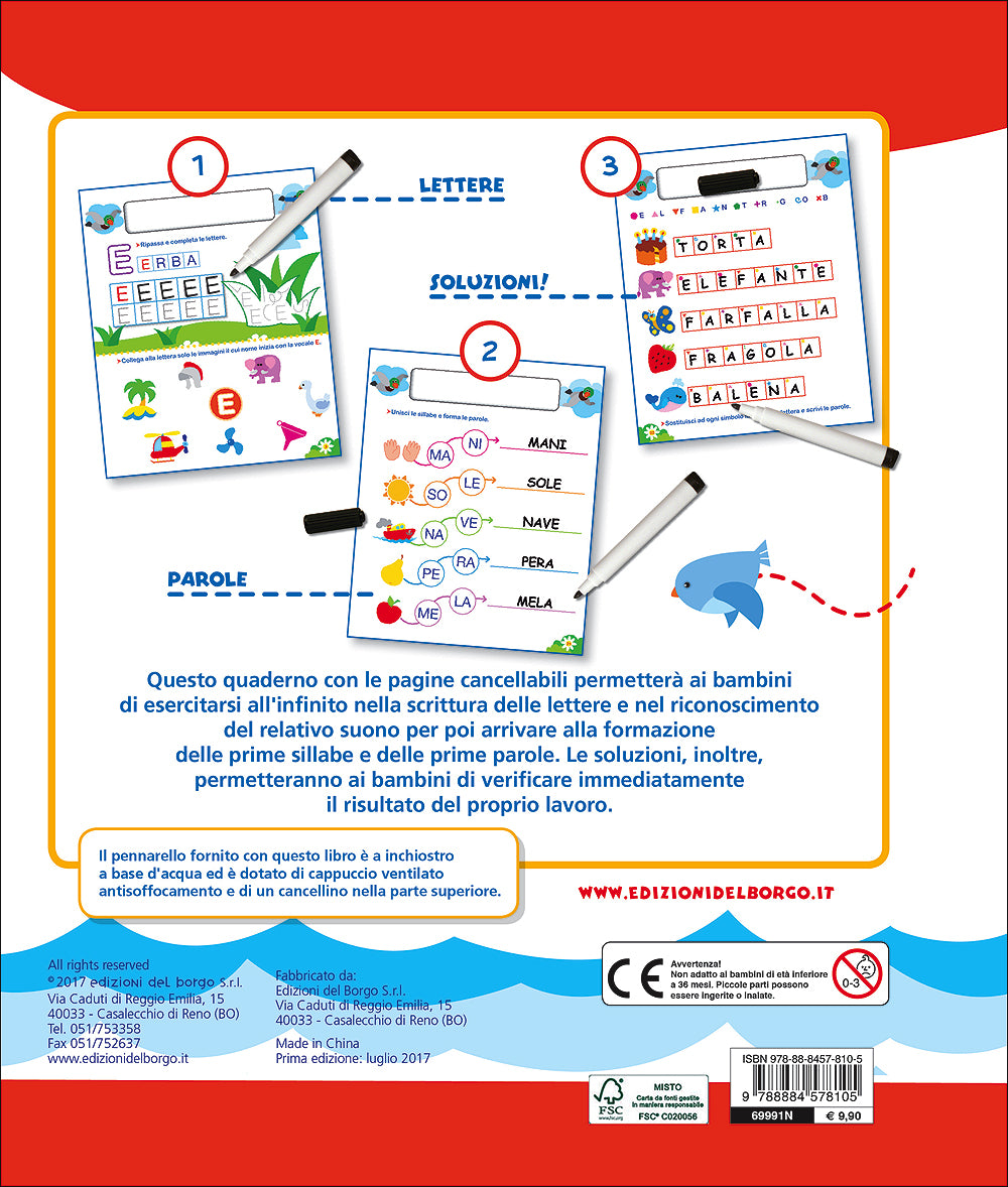 Gioca con le lettere e le parole - 5/6 anni::Con pennarello con inchiostro a base d'acqua