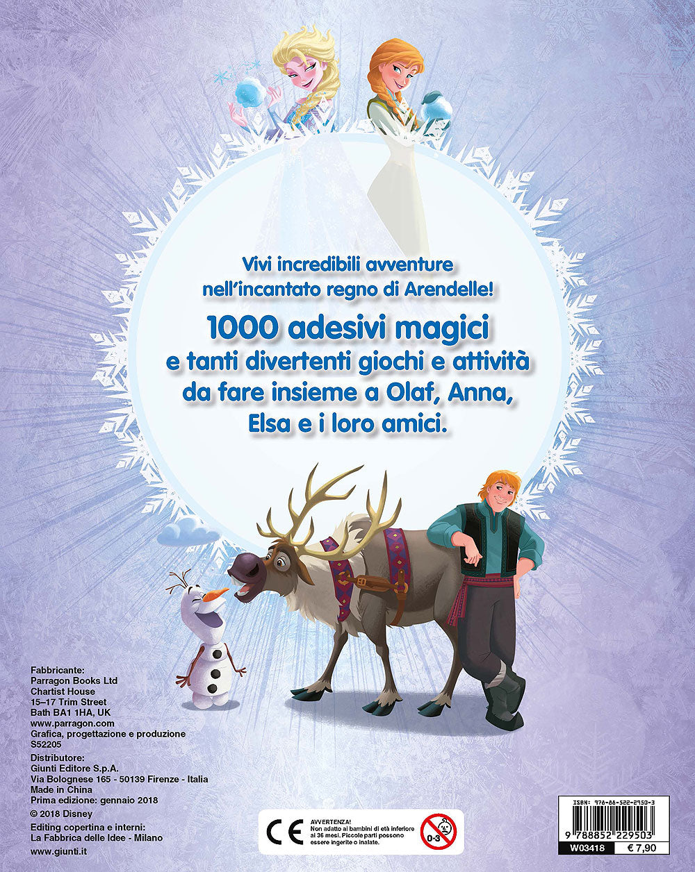 500/1000 Stickers - Frozen. 1000 Stickers::Contiene Olaf's Frozen Adventure - Tanti giochi e attività!