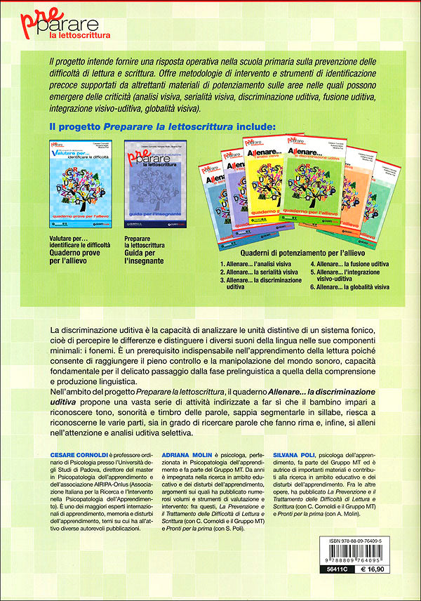 Preparare la lettoscrittura - Allenare... la discriminazione uditiva + CD::Quaderno per l'allievo