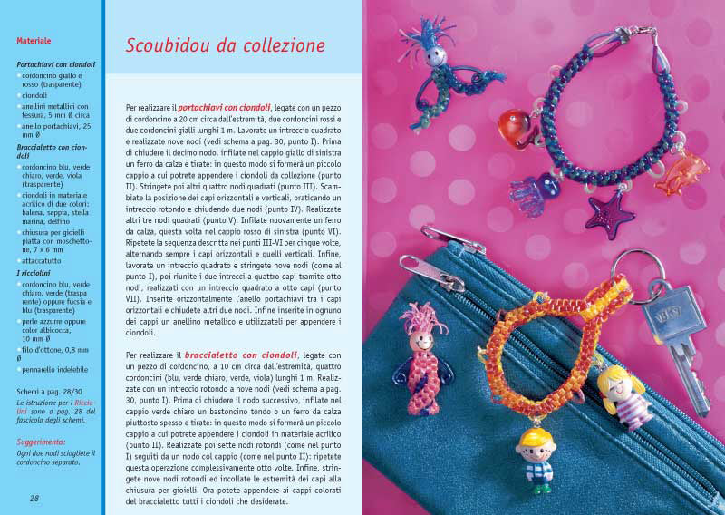 Scoubidou da favola::Inserto degli schemi staccabile