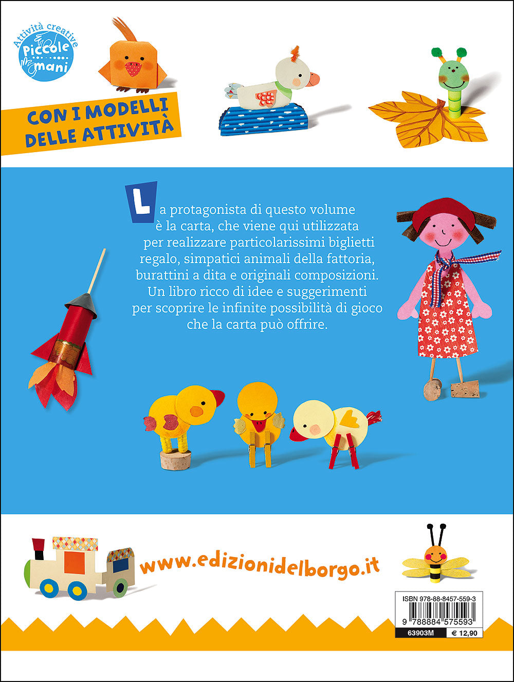 Cose di carta per bambini::Biglietti originali - Animali della fattoria - Burattini a dita - Lavoretti con la carta