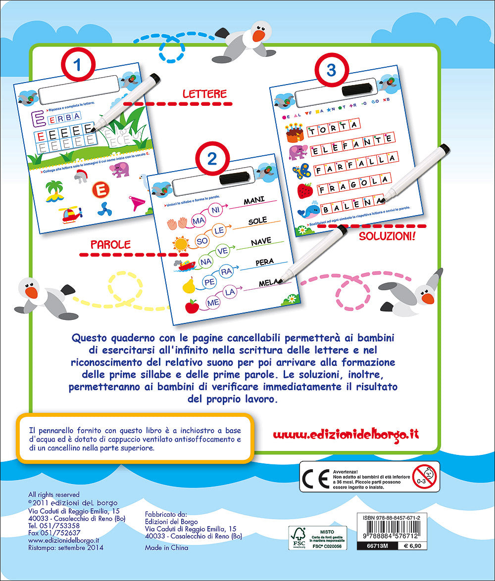 Gioca con le lettere e le parole - 6/7 anni::Con pennarello con inchiostro a base d'acqua