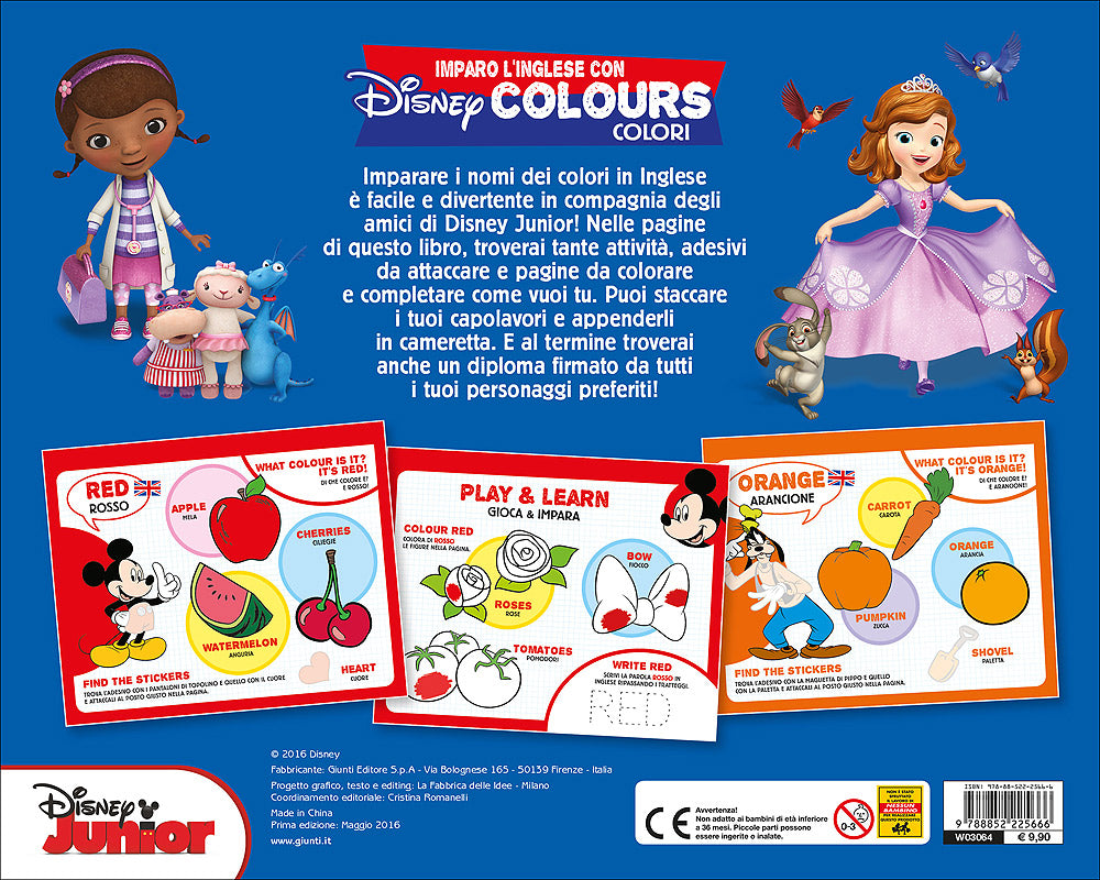 Album Creativo - Imparo l'inglese con Disney. Colours/Colori::Con tanti adesivi per completare le pagine!