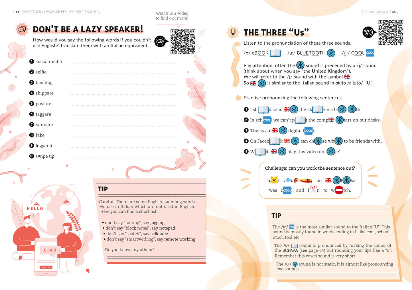 Compiti delle vacanze per i grandi English::Ripassa, impara e divertiti