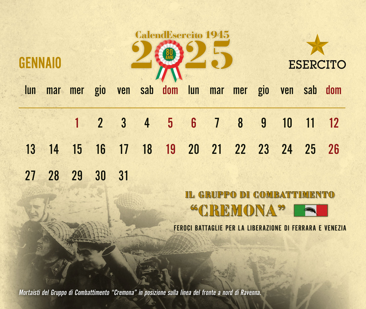 Calendario Esercito Italiano 2025 - da tavolo