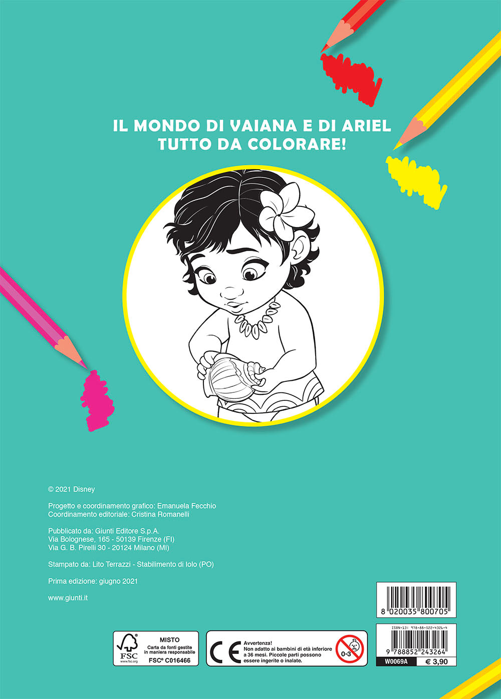 Primo album da colorare Disney Princess::Amiche degli oceani