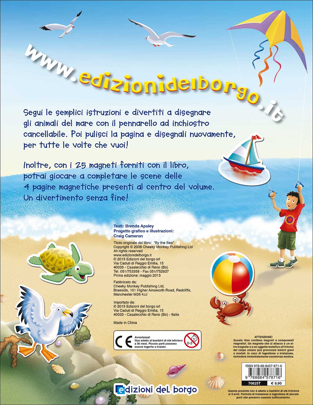 Animali del mare::Disegna con il pennarello cancellabile - Gioca con i 25 magneti
