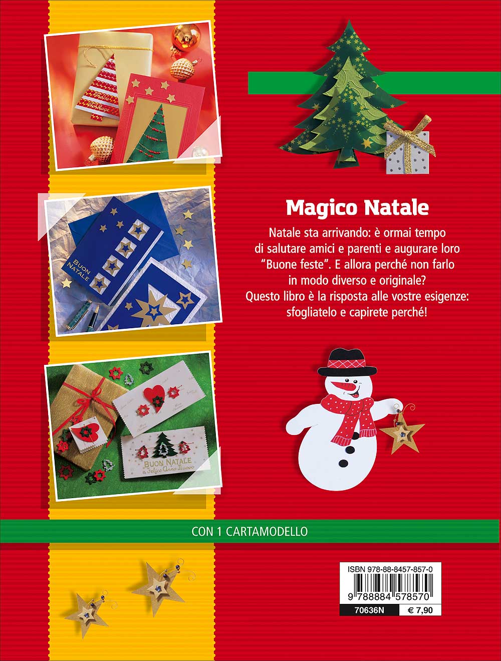 Creare biglietti natalizi con carta e cartoncino::Con 1 cartamodello