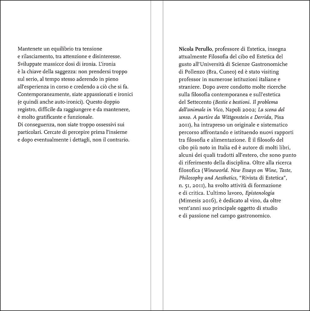 Il gusto come esperienza::Saggio di filosofia ed estetica del cibo