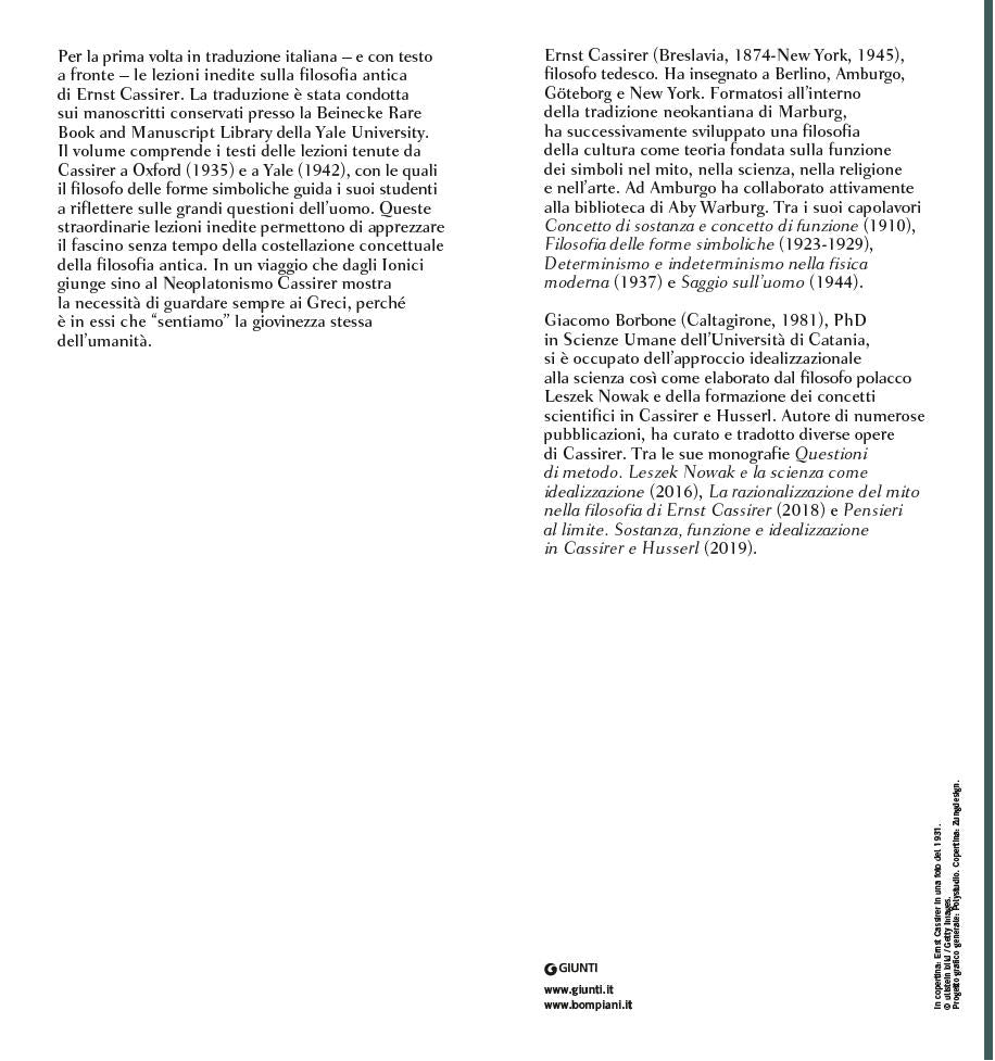 Sulla filosofia antica::Testo inglese a fronte