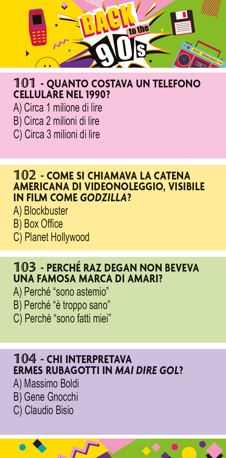 BACK TO THE 90s::Il grande Quiz sugli anni Novanta