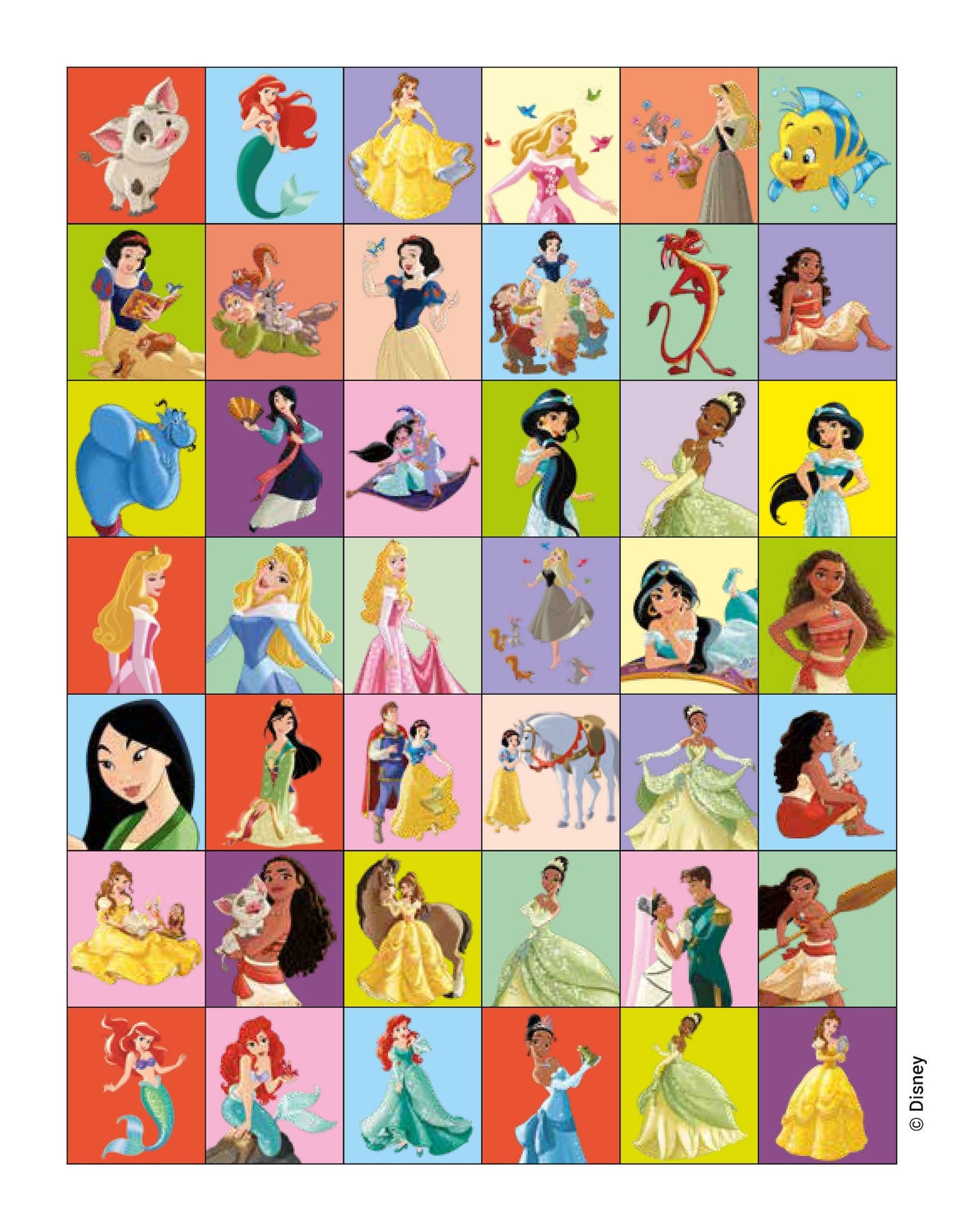 Mini Staccattacca e colora Principesse Disney::Più di 60 adesivi