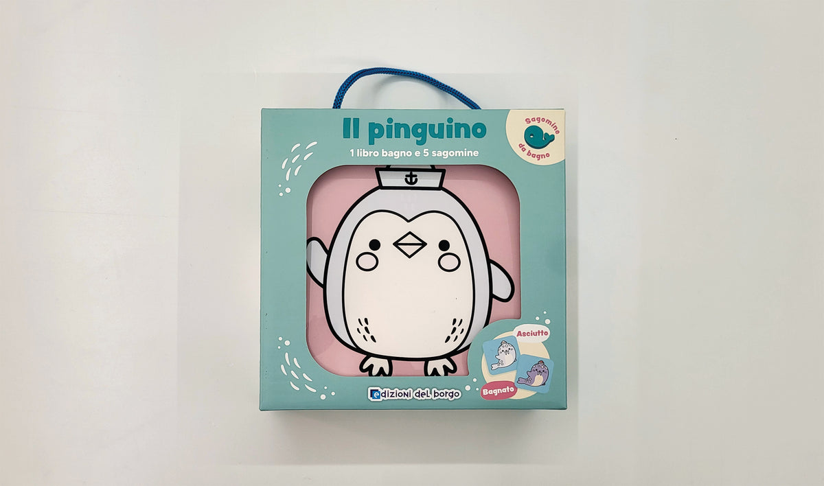 Sagomine da bagno - Il pinguino::1 libro bagno e 5 sagomine