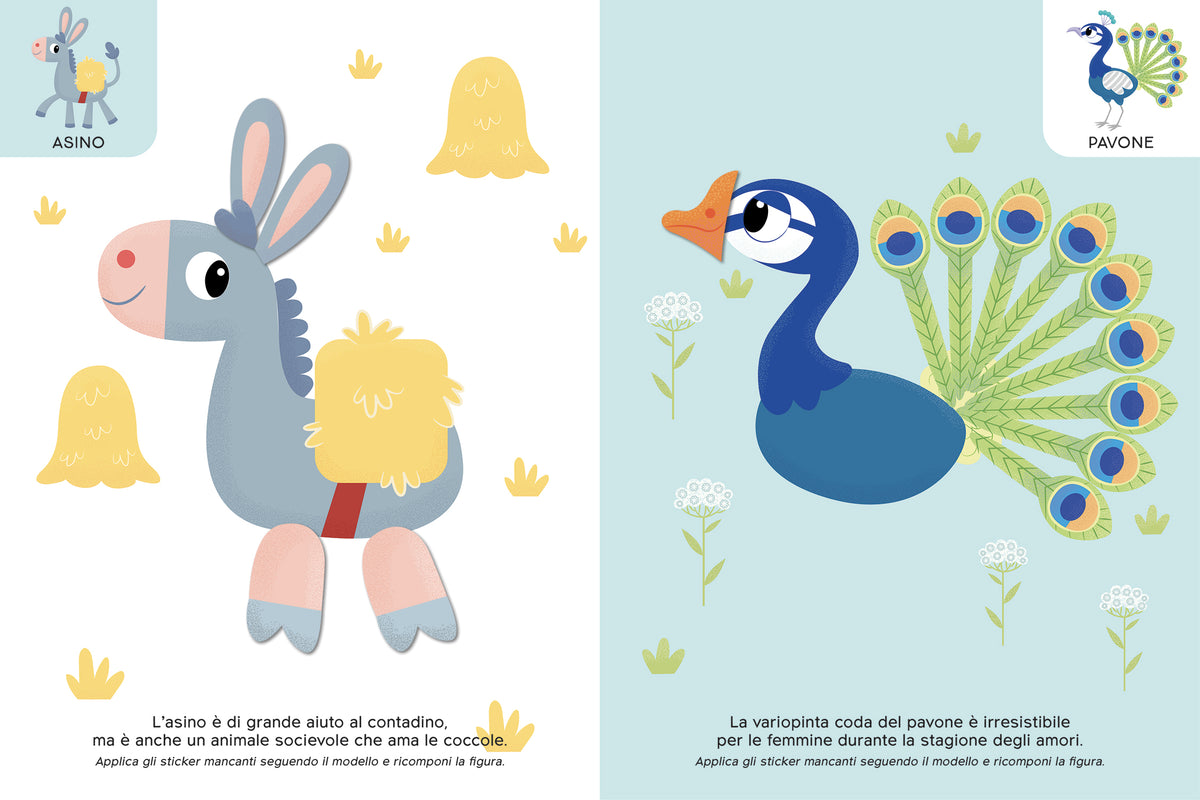 Animali della fattoria::All'interno 4 pagine di sticker riposizionabili