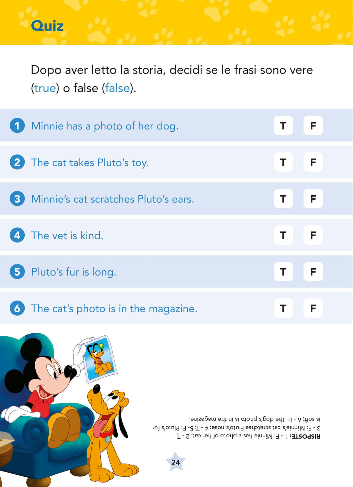 Pluto at the vet's - Pluto va dal veterinario - L'inglese con Disney Prime letture con QR Code