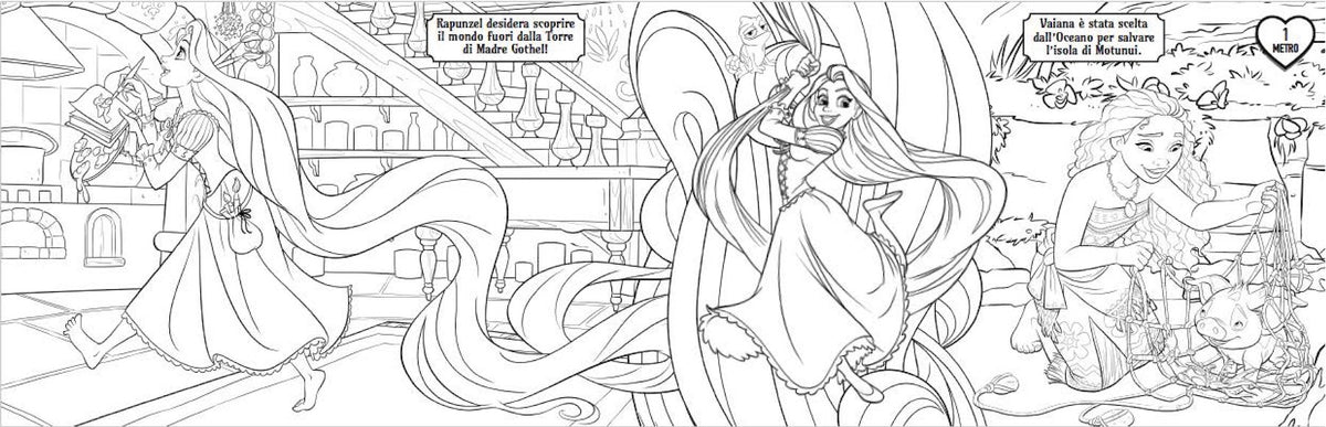 Disney Princess Colora senza fine - 6 metri da colorare