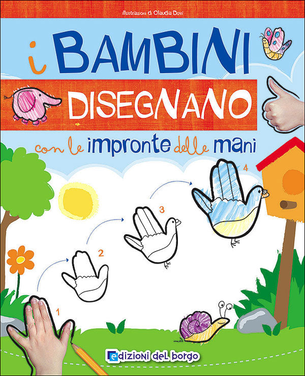 I bambini disegnano con le impronte delle mani