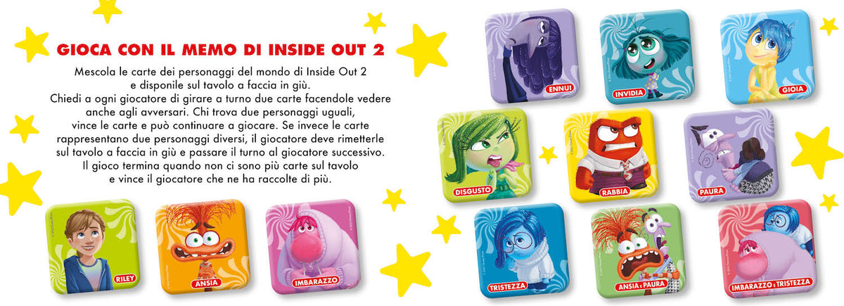 Memo Book delle emozioni Inside Out 2::Un libro e 24 carte per giocare