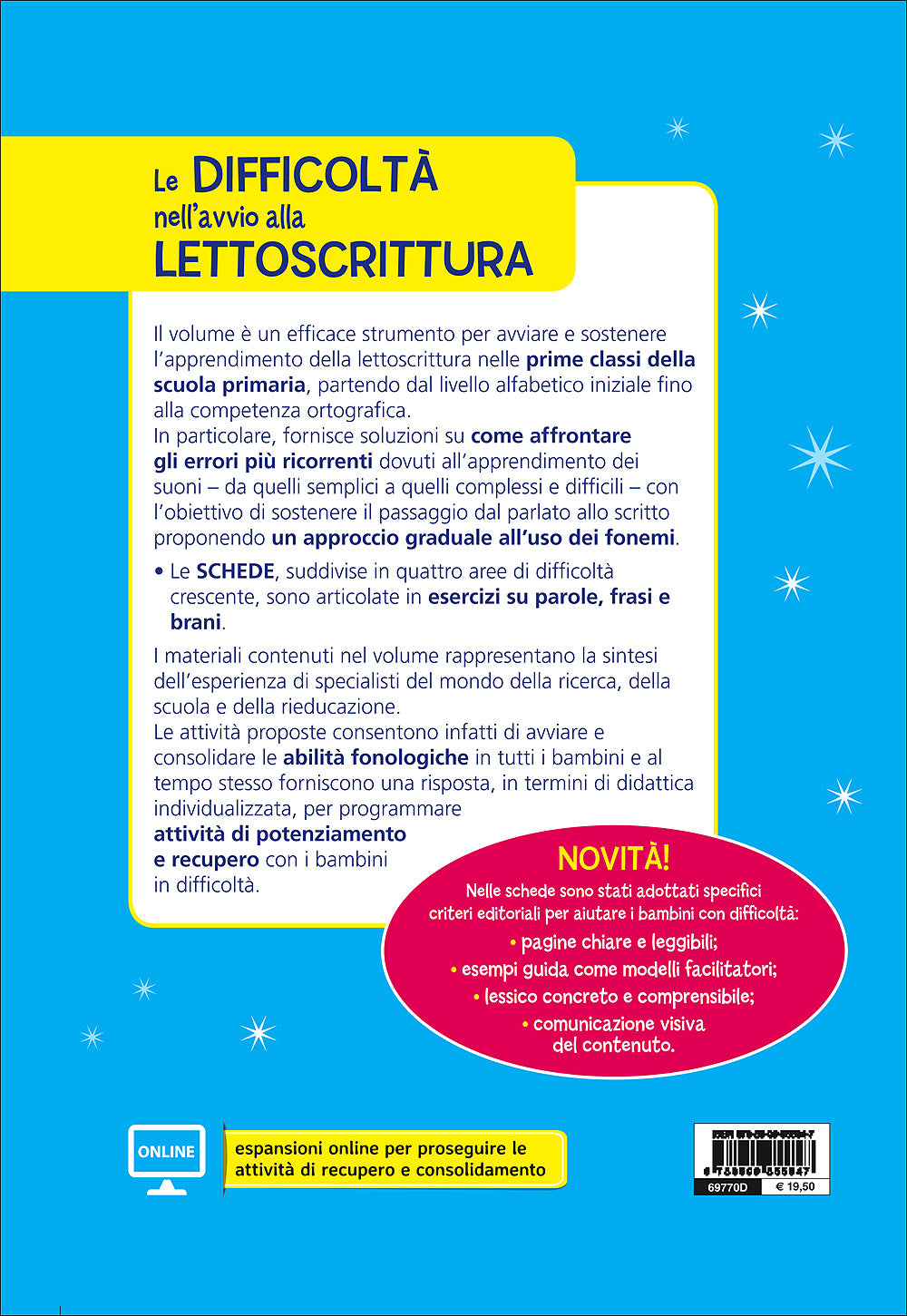 Le difficoltà nell'avvio alla lettoscrittura::Come affrontare gli errori ricorrenti lavorando con parole, frasi e brani - Con espansioni online