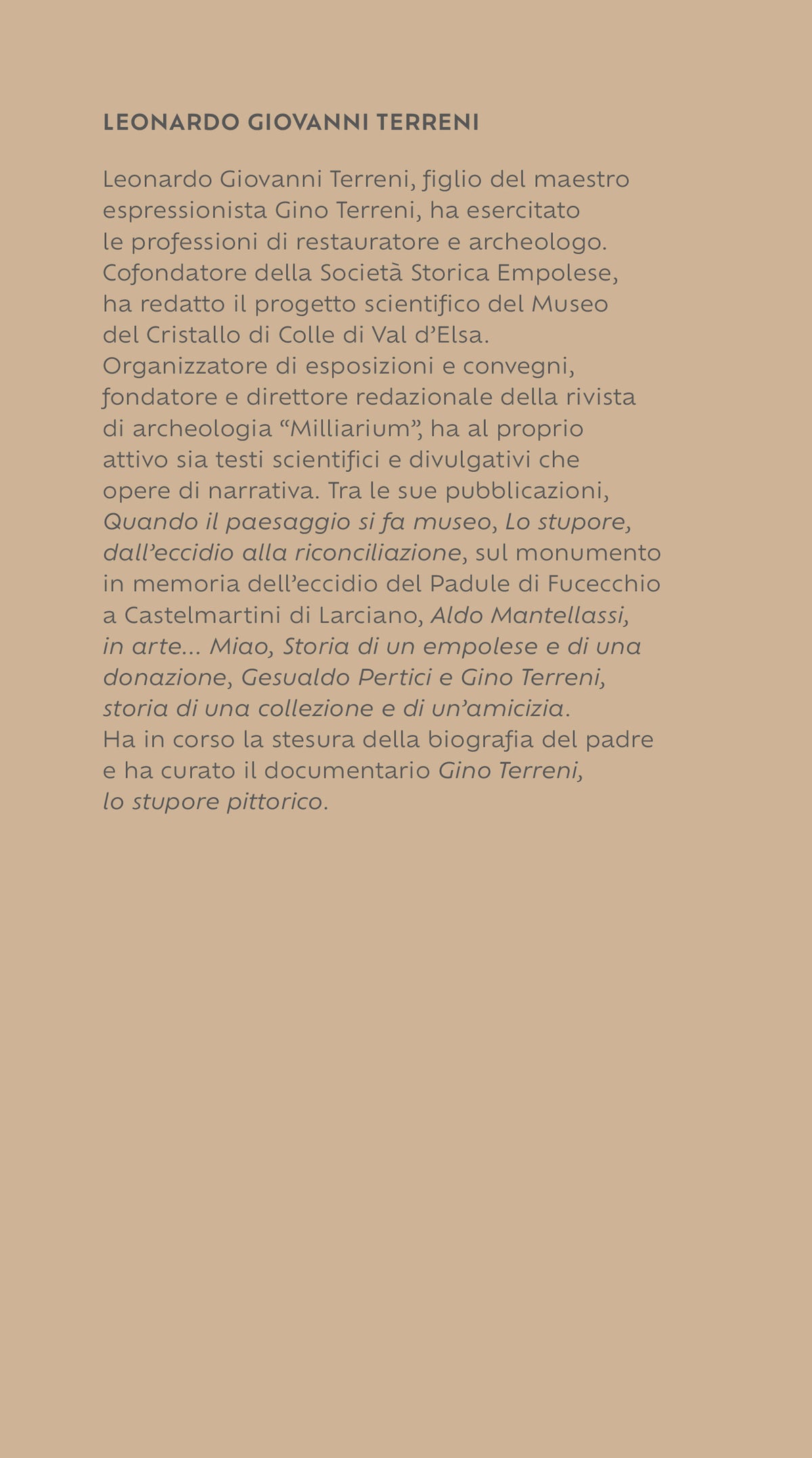 Il sogno di Testore::La storia di Ezio Castellani
