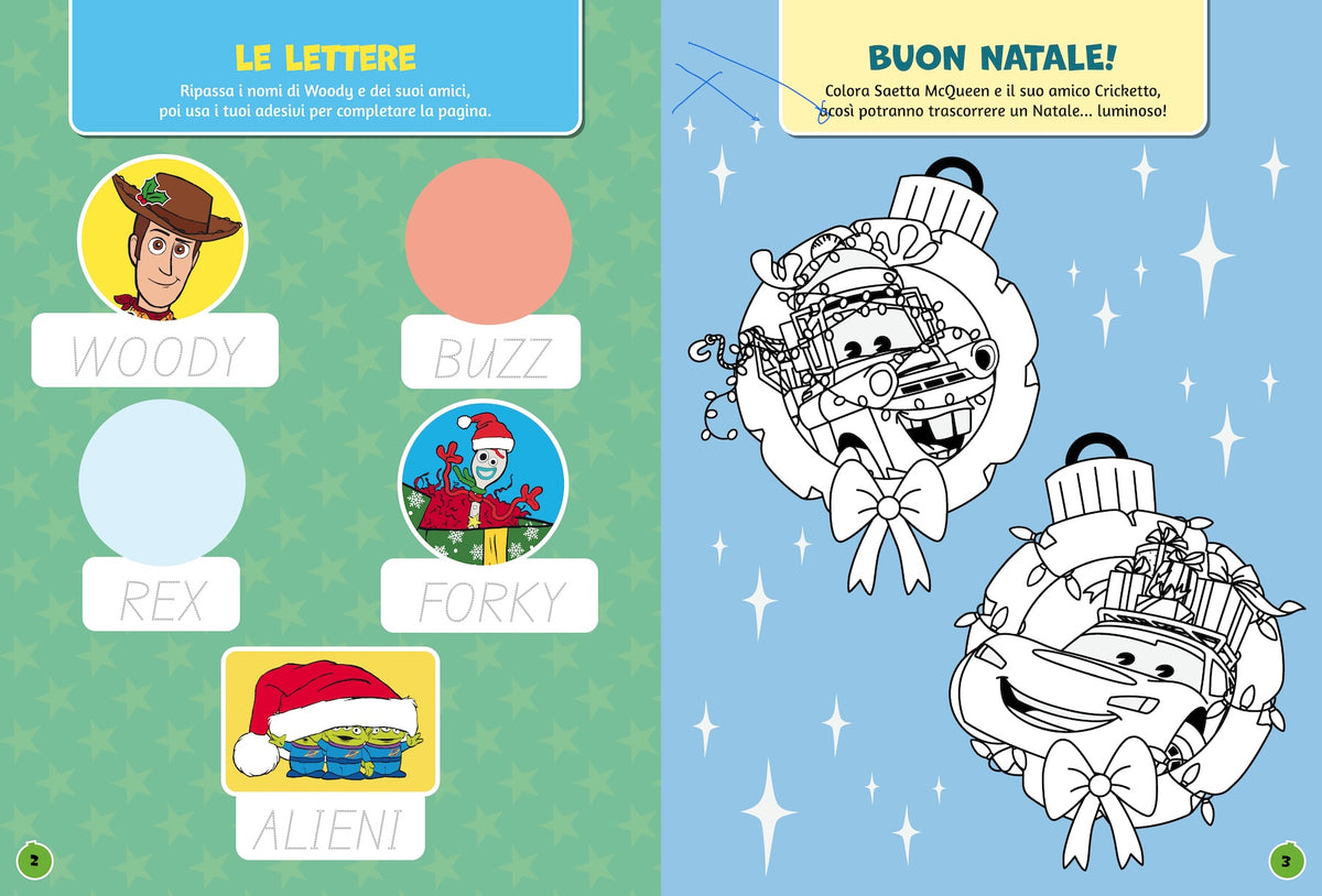 500 Sticker Natale Disney/Pixar::Tante attività per un Natale in allegria