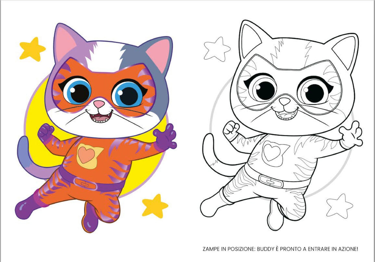 Super Kitties Primo album da colorare::Zampette coraggiose