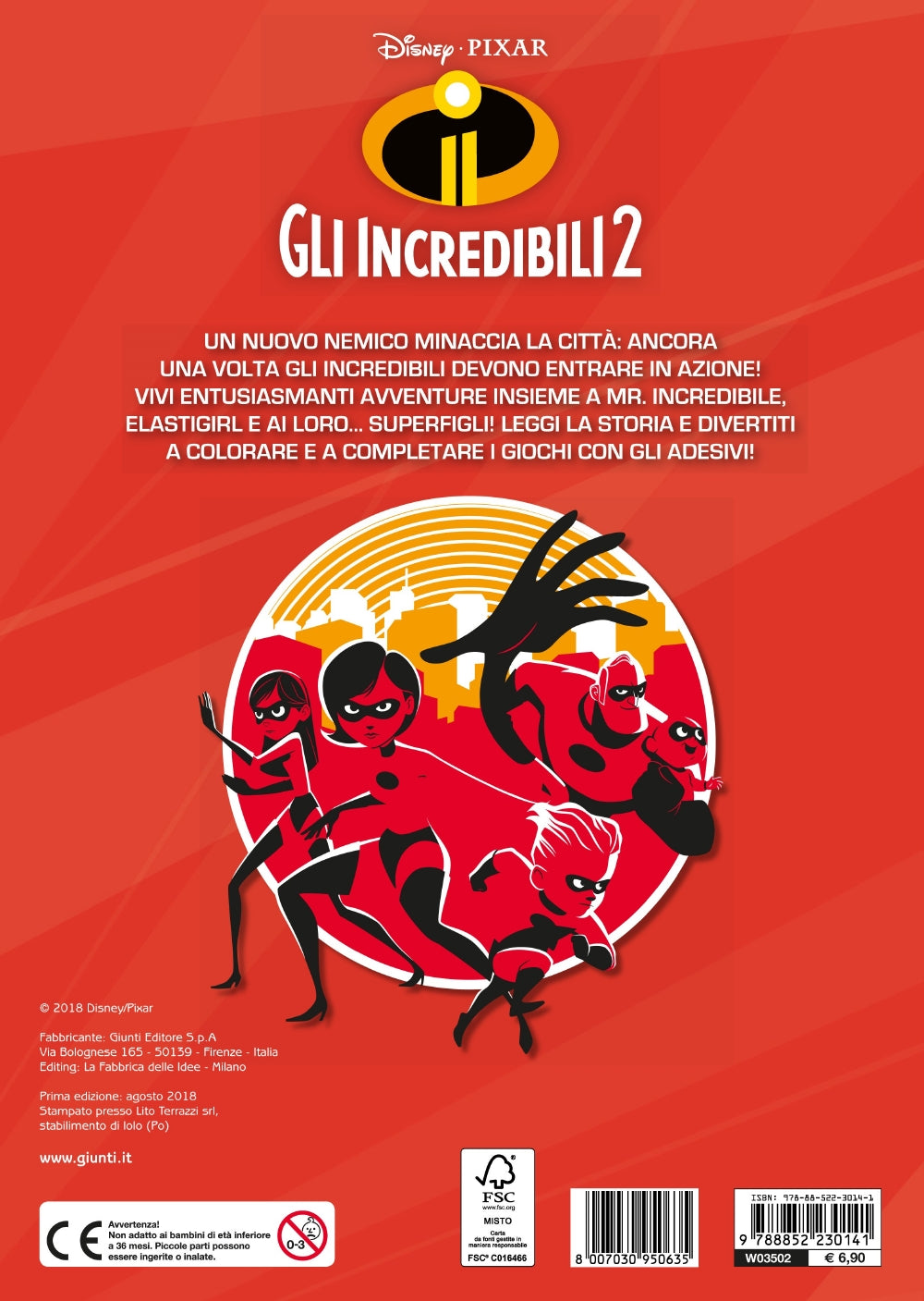 Attacca gli eroi - Gli Incredibili 2. Gioca, colora e attacca gli eroi::Con tanti adesivi