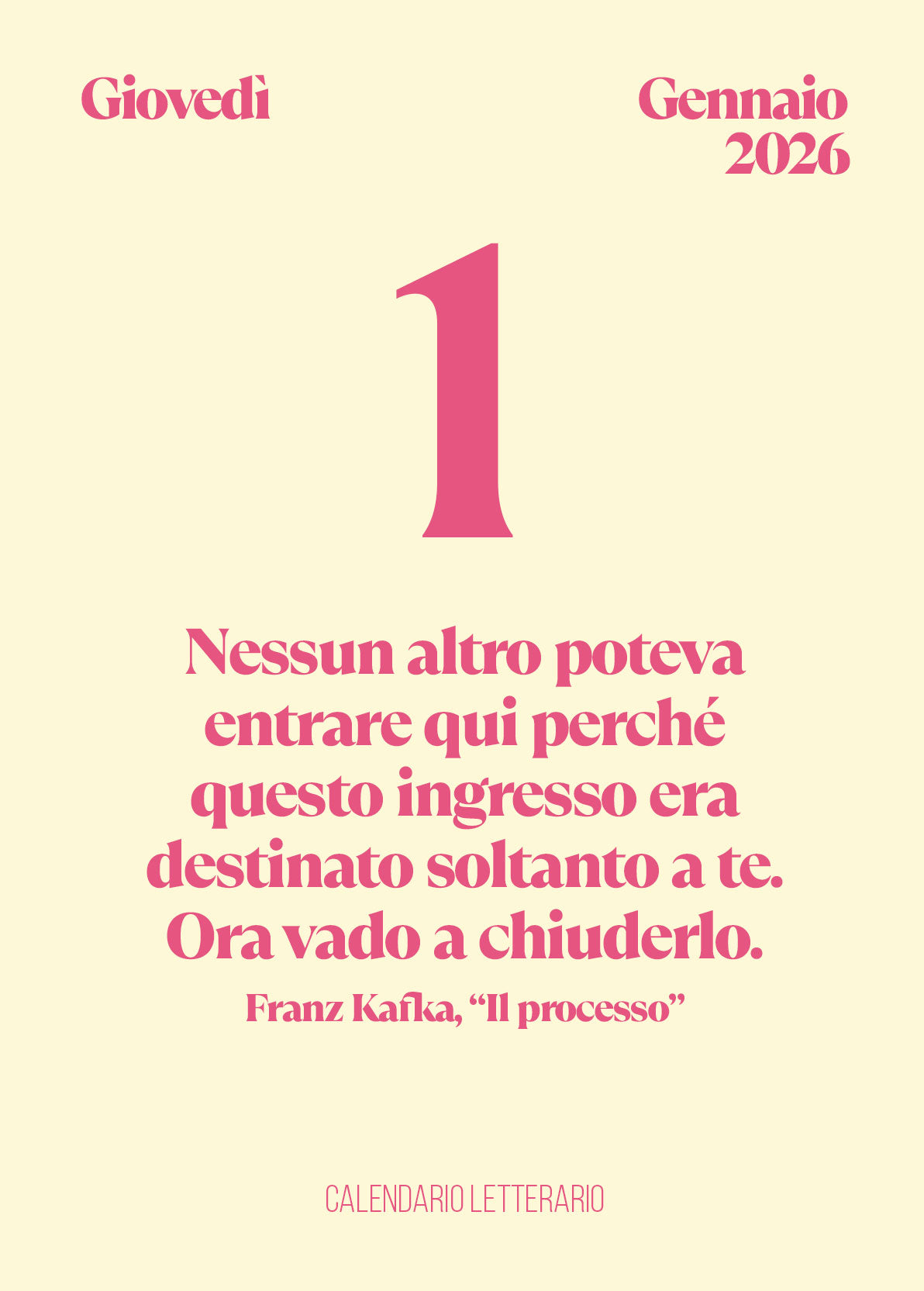 CALENDARIO LETTERARIO 2026