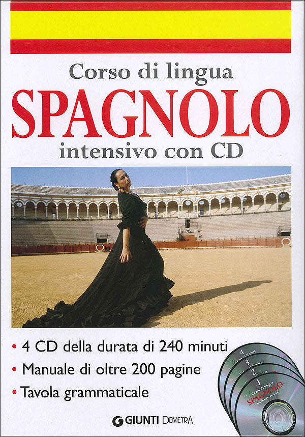 Corso di lingua Spagnolo intensivo con CD::4 CD della durata di 240 minuti. Manuale di oltre 200 pagine. Tavola grammaticale.