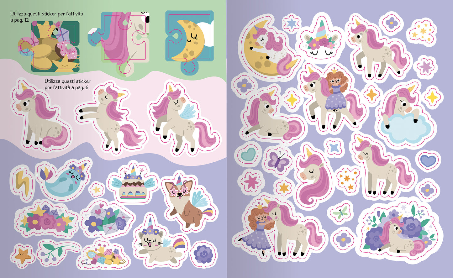 Unicorni::Giochi, Attività, Sticker