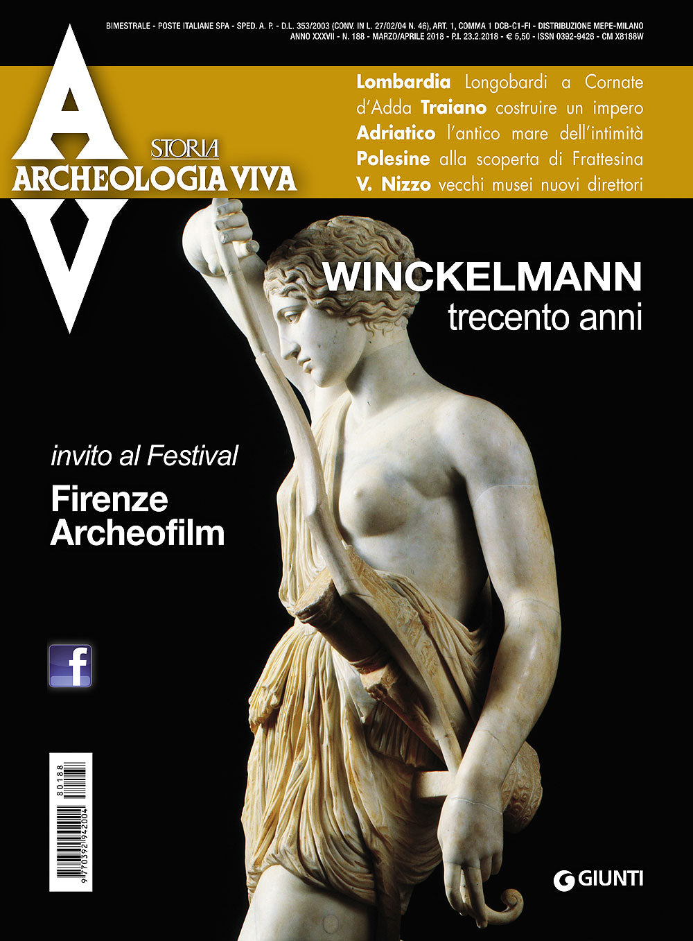 Archeologia Viva n. 188 - marzo/aprile 2018::Rivista bimestrale