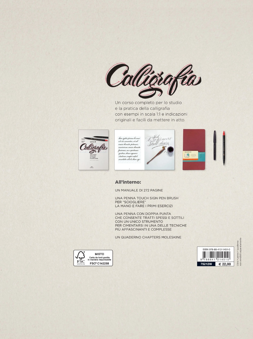 Corso di Calligrafia::Dalla matita al pennello. Un viaggio in punta sottile - Storia, Tecniche, Alfabeti - Contiene 2 penne Pentel