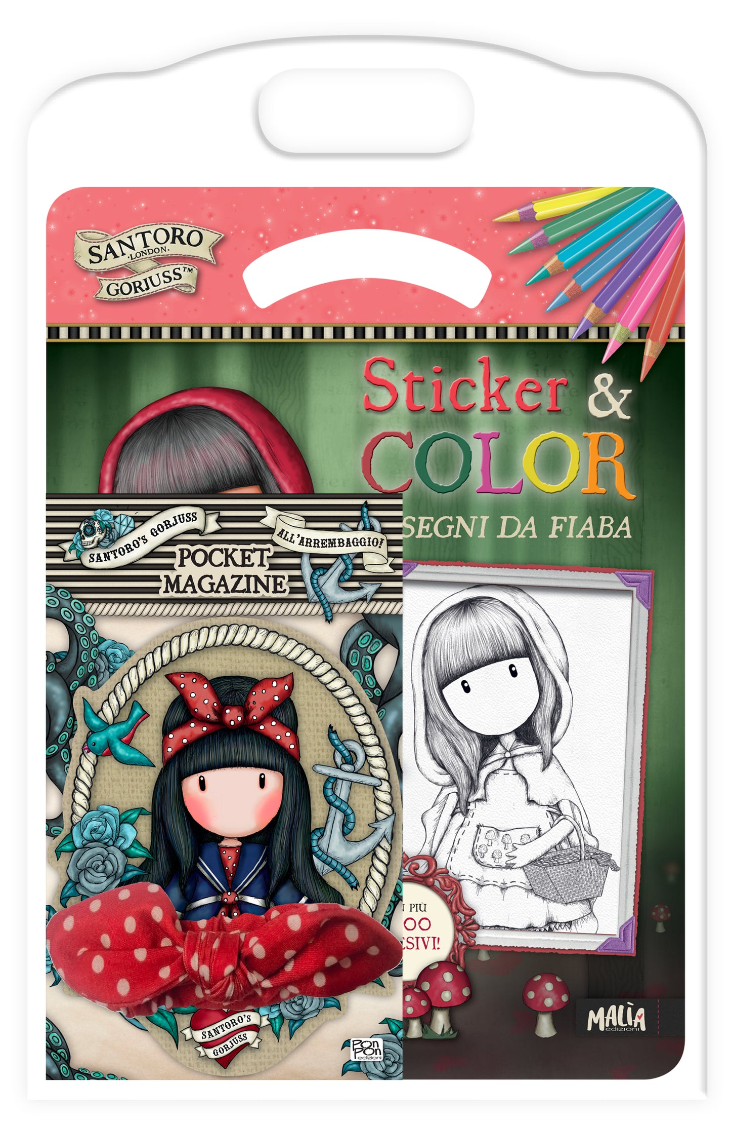 Gorjuss. Sticker & Color. Disegni da fiaba + Bandana rossa