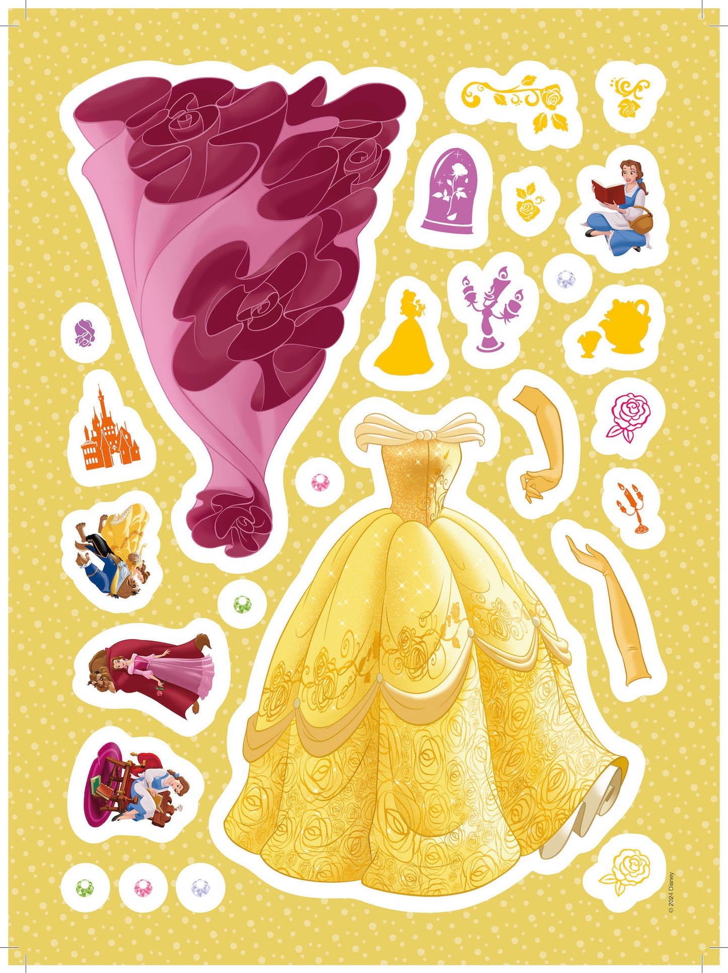 Principesse Disney Vesti la moda::Cenerentola, Belle e Tiana - 6 fogli di adesivi