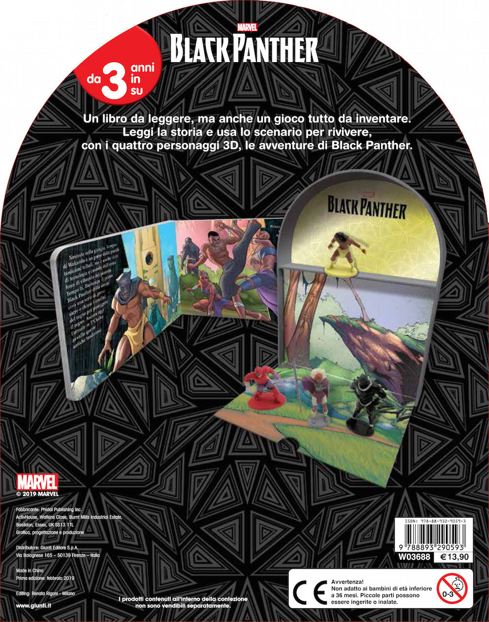 LibroGiocaKit - Marvel. Black Panther::Con 4 personaggi 3D e 1 scenario per giocare!