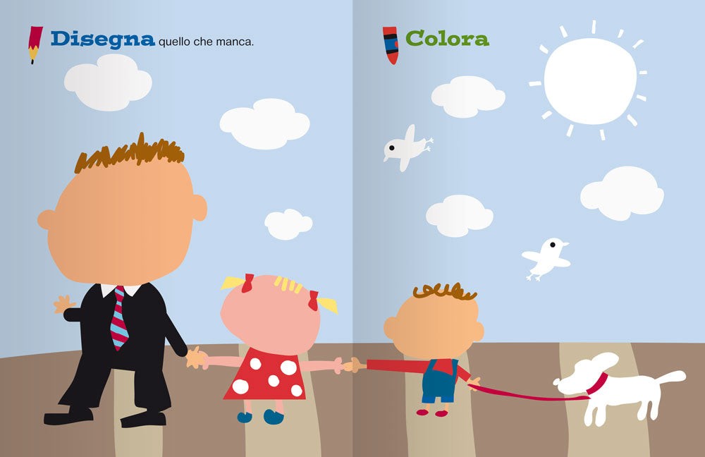 Disegna e colora Facce::3/6 anni