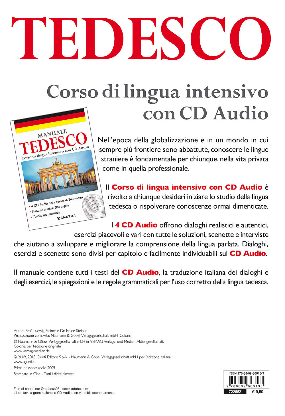 Corso di lingua Tedesco intensivo con CD Audio::4 CD della durata di 240 minuti - Manuale di oltre 200 pagine - Tavola grammaticale