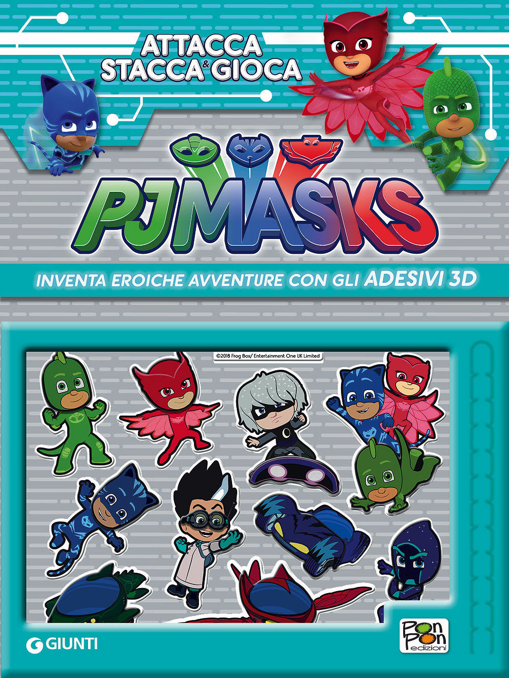 Pj Masks - Attacca stacca & gioca::Inventa eroiche avventure con gli adesivi 3D
