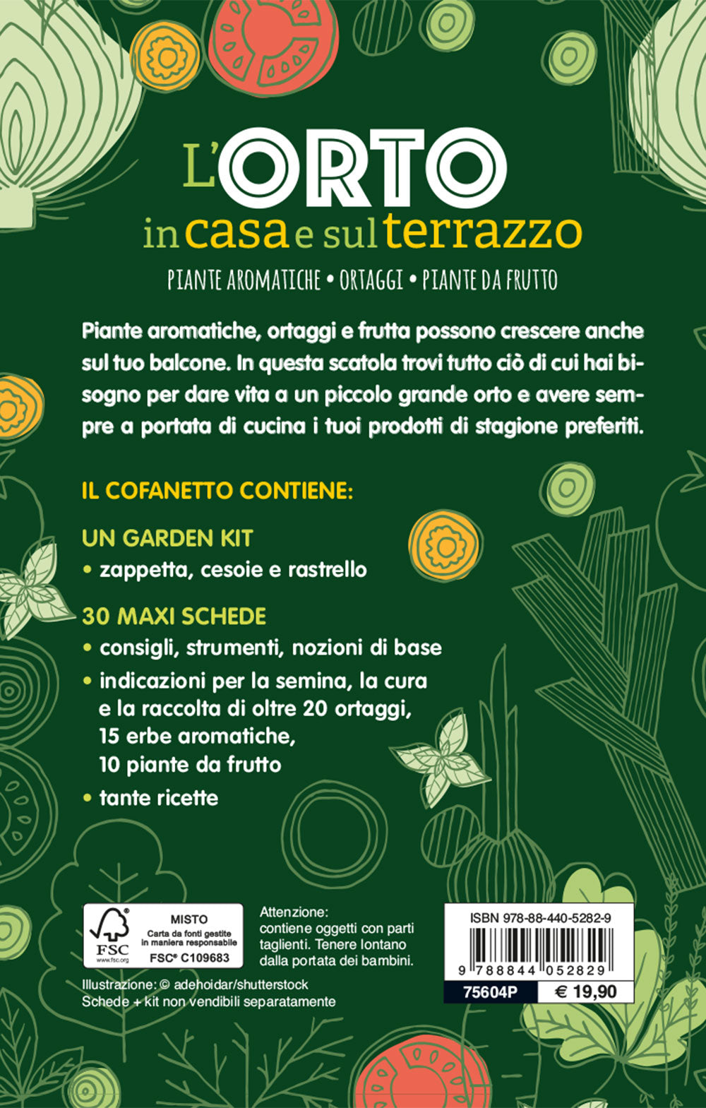 L'orto in casa e sul terrazzo::Piante aromatiche, ortaggi, piante da frutto - 30 maxi schede + garden kit