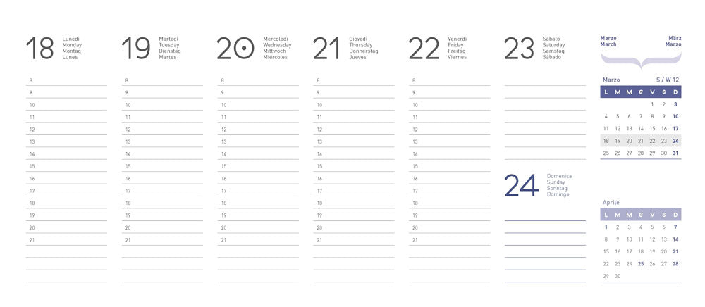 Calendario Planner da tavolo 2024 (28.7 x 12.5 cm)