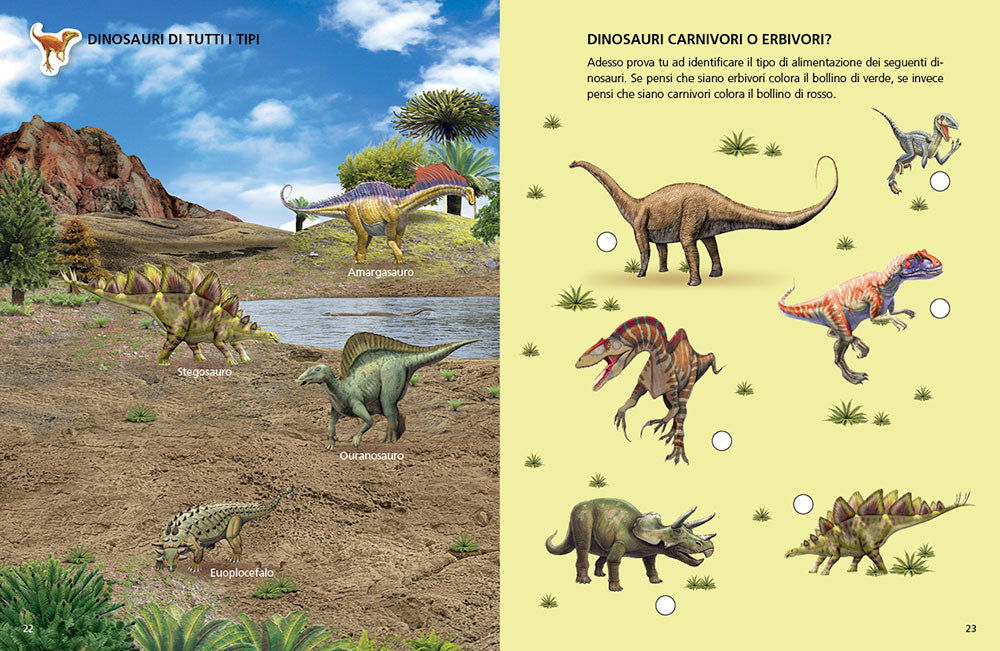 I dinosauri di terra, di cielo, di mare::Con più di 130 stickers