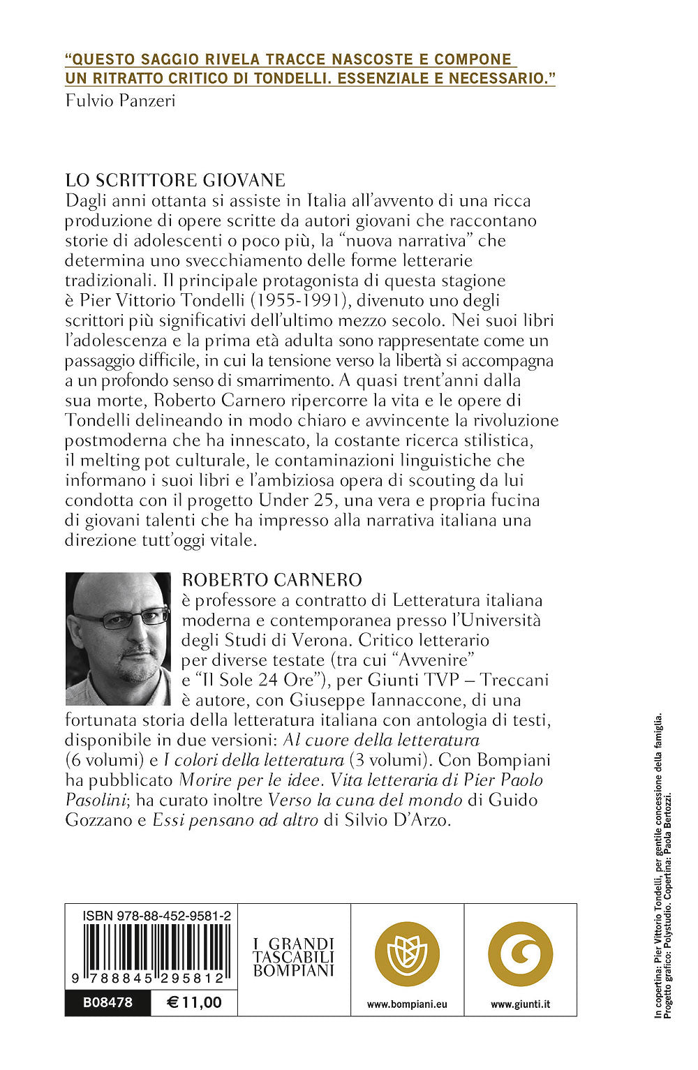 Lo scrittore giovane::Pier Vittorio Tondelli e la nuova narrativa italiana