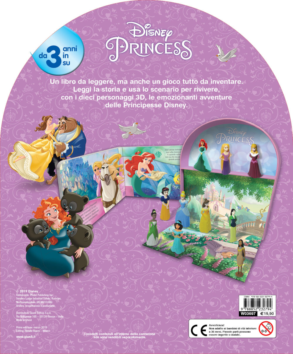 Principesse - Maxi LibroGiocaKit::Con 10 figurine 3D e 1 scenario per giocare!