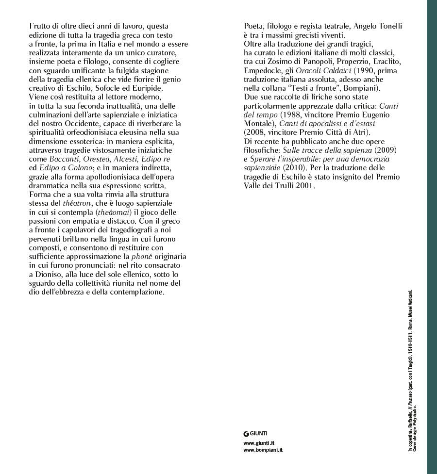 Tutte le tragedie::Testi greci a fronte