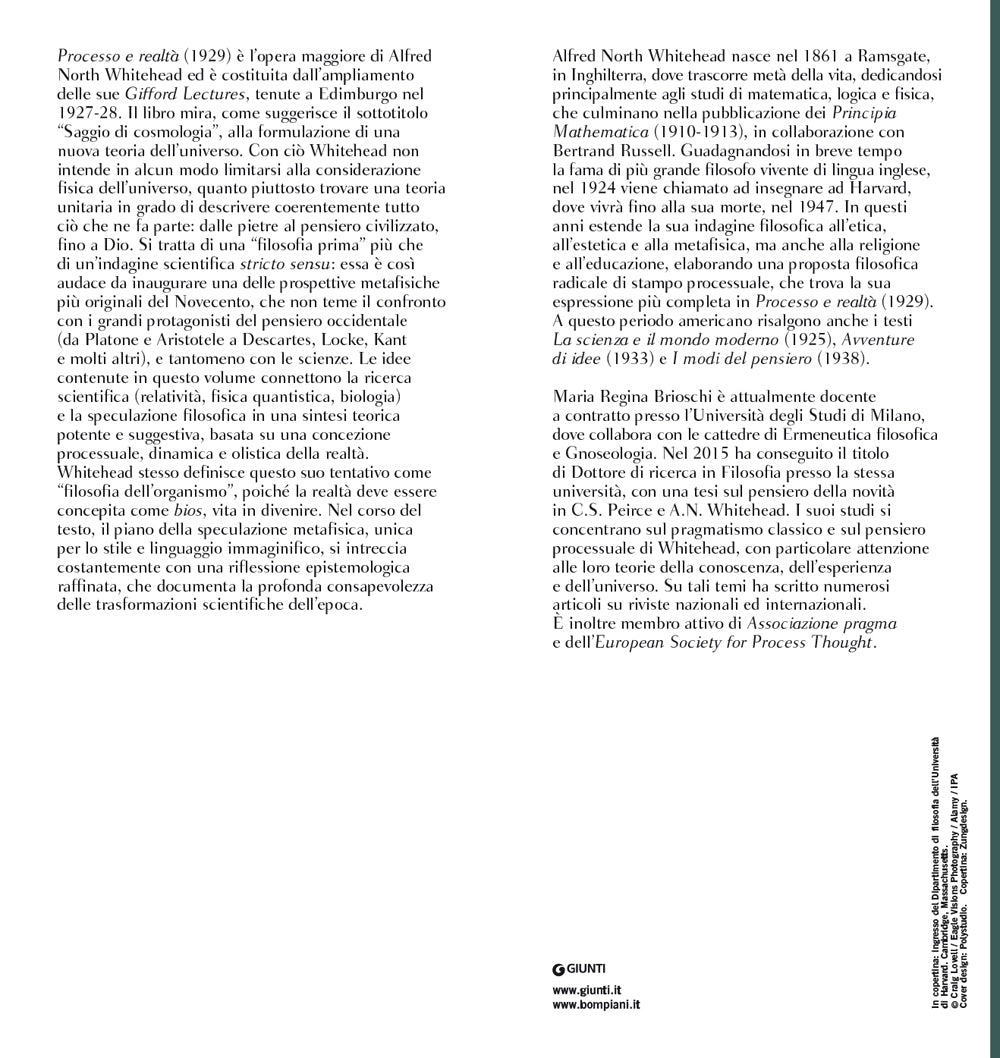 Processo e realtà::Saggio di cosmologia - Testo inglese a fronte