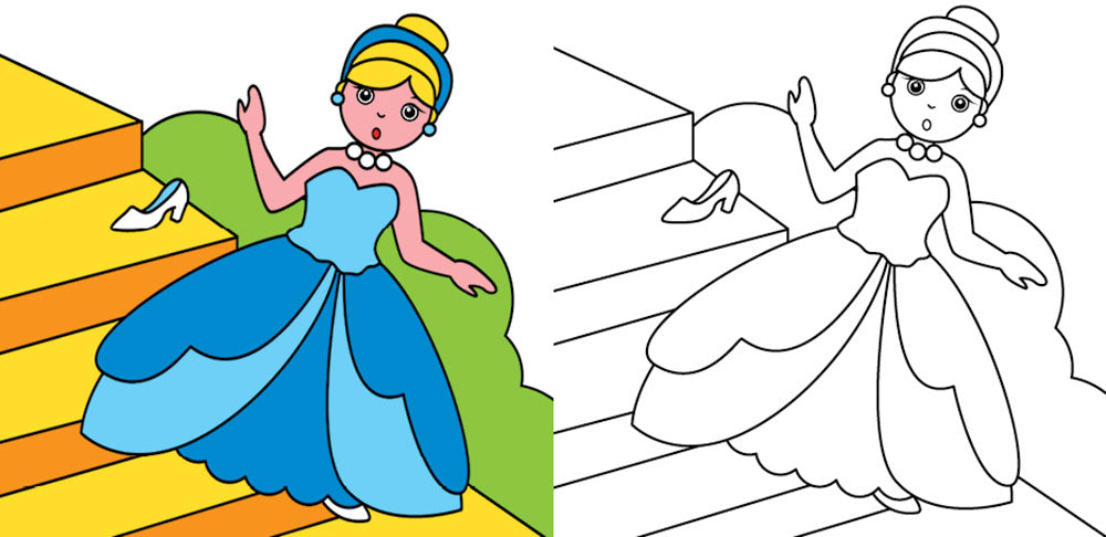 Le bambine colorano con i pennarelli magici::Fate, ballerine, principesse, cuccioli e tanto altro - Con 4 pennarelli magici