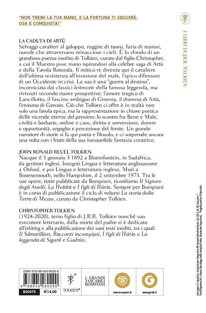 La caduta di Artù::Testo originale a fronte