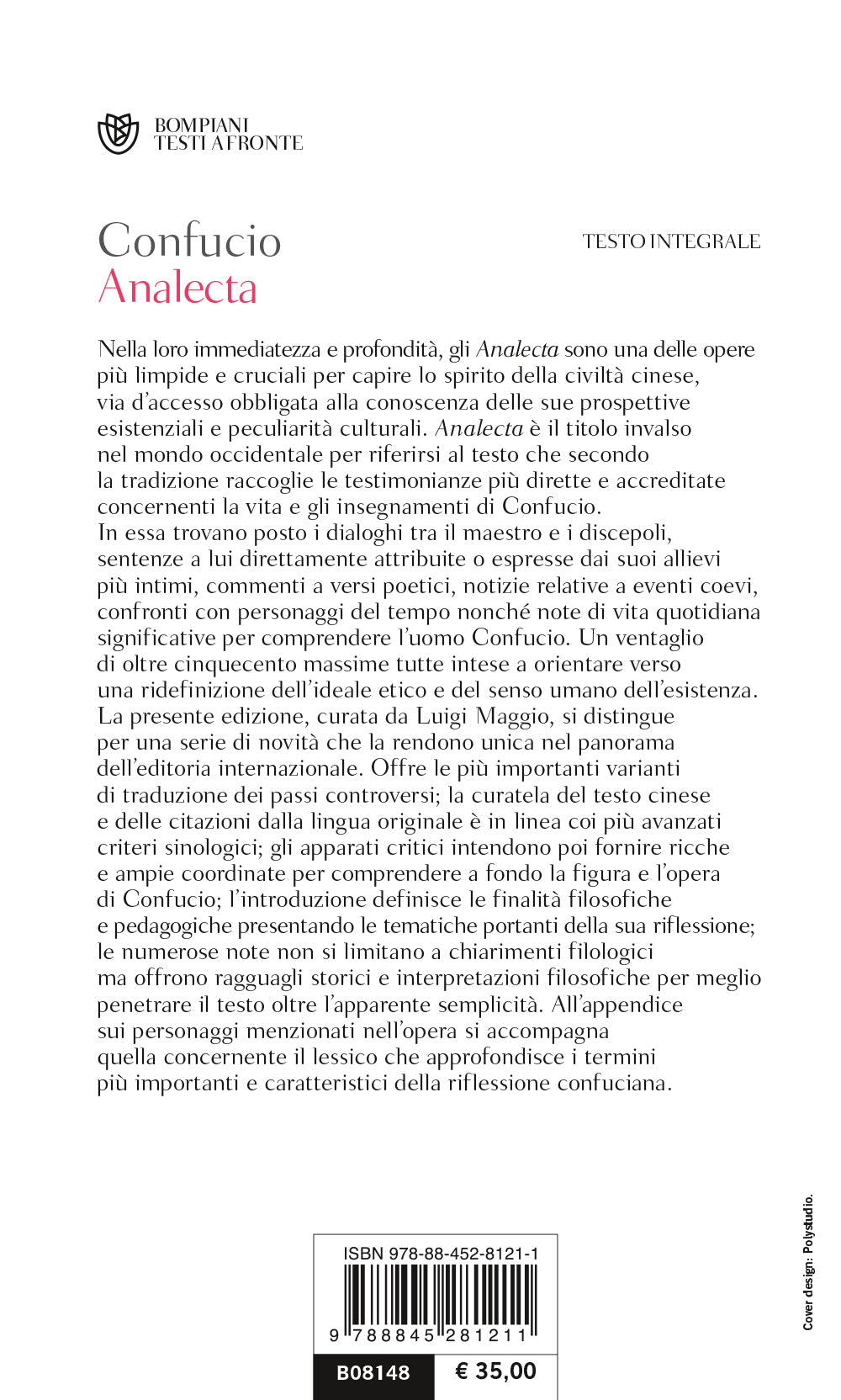 Analecta. Pensieri, dialoghi, sentenze::Testo cinese a fronte