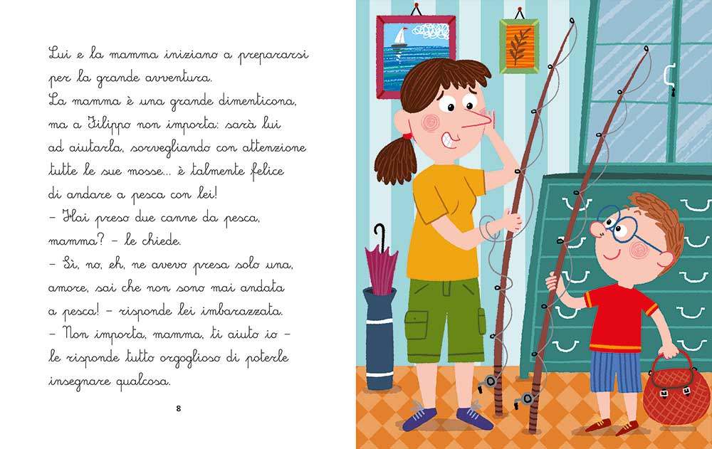 A pesca con la mamma